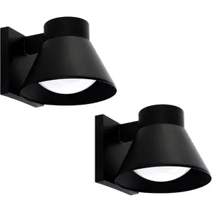 2 Pack LED Outdoor Wall Light Fixtures, Black Front Porch Lights Wall Mount Lighting, Exterior Waterproof Wall Lantern Light Fixture Anti-Rust Farmhouse Wall Sconce for Patio, Doorway, Garage