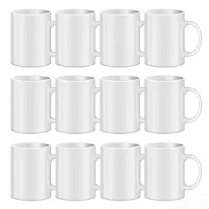 White Ceramic Sublimation Mug 11 oz Customizable Cup for Coffee Tea Latte Milk Hot Cocoa Personalized Design