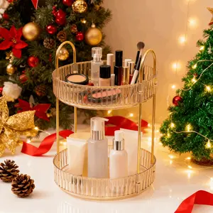 Your Vanity, Organized | 360° Spinning Cosmetic Storage | Clear Shelves, Large Capacity | Holds Skincare, Perfume & Makeup | Countertop or Bathroom