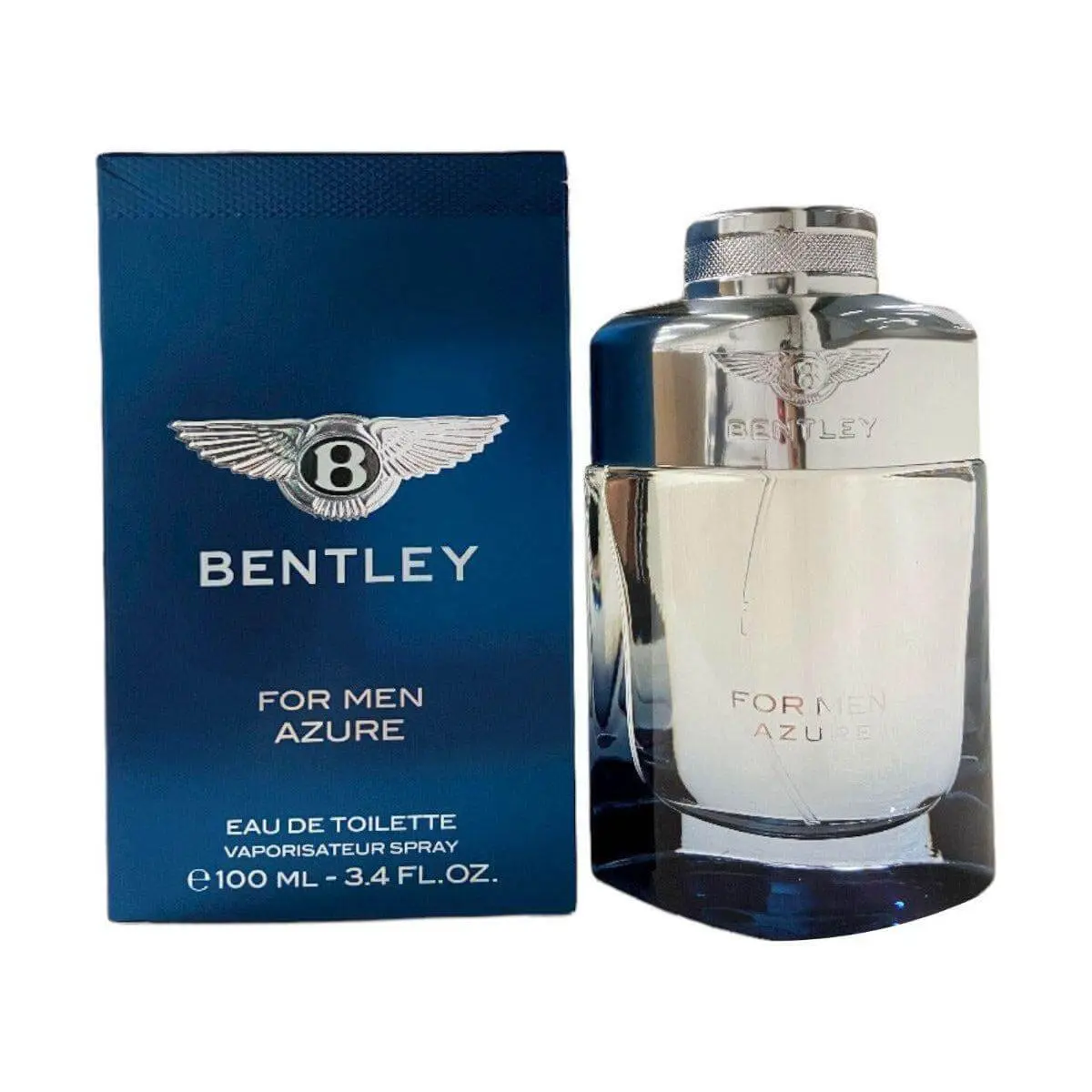 BENTLEY For Men Azure Luxurious Alcohol-Based Fruit-Flavored Masculine EDT Cologne, 3.4 fl oz, Pineapple Mix Scent, New Box, Luxurious Men's Fragrance, Alcohol-Based Men's Fragrance