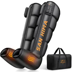 SAN HIMA Air Compression Recovery Boots With Heat, Foot and Leg Massage Boots for Circulation and Fast Recovery, Portable Cordless 360° Leg Massager Recovery System Daily M/L