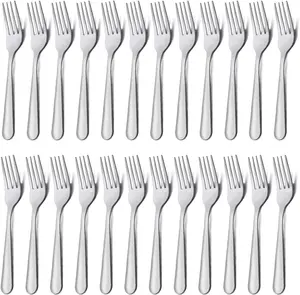Set of 24 Silver Stainless Steel Dinner Forks Set of 24 Silver Stainless Steel Dinner Forks