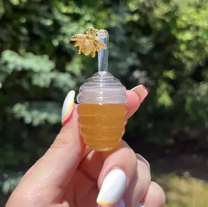 Honey Lipgloss // Made with and scented as honey // Gold sparkly cute lipgloss