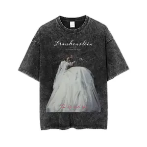 Frankenstein Bride Movie Scene Tee, Guillermo del Toro Gothic Shirt, Dark Academia Aesthetic, Literary Horror Graphic, Crew Neck T-Shirt, Short Sleeve, Unisex Vintage Top, Streetwear Style