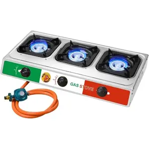 Vivicreate Camping 30000 BTU 3 burner auto ignition Propane Gas Outdoor Garden Fishing Hiking Camp Restaurant Stove Burner