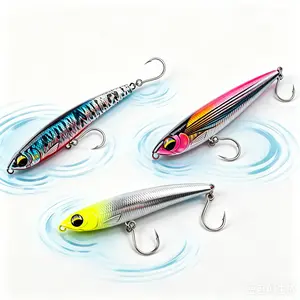 Heavy Duty Deep Sea Trolling Lure |   Big Game Casting Minnow Iridescent Fish Imitation for Tuna Marlin Fishing, PVC, Mixed Color, Suitable for Saltwater and Freshwater