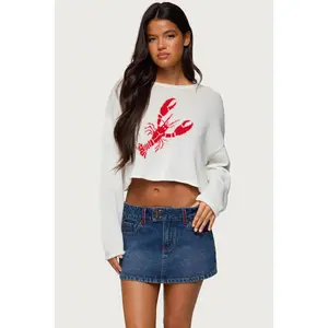 Lobster Babe Oversized Knit Top