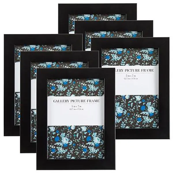 Hastings Home 5" x 7" Picture Frames 6-Pack - Black Hastings Home 5" x 7" Picture Frames 6-Pack - Black
