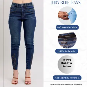 Judy Blue Full Size Embroidered High Rise Skinny Jeans Plus Size