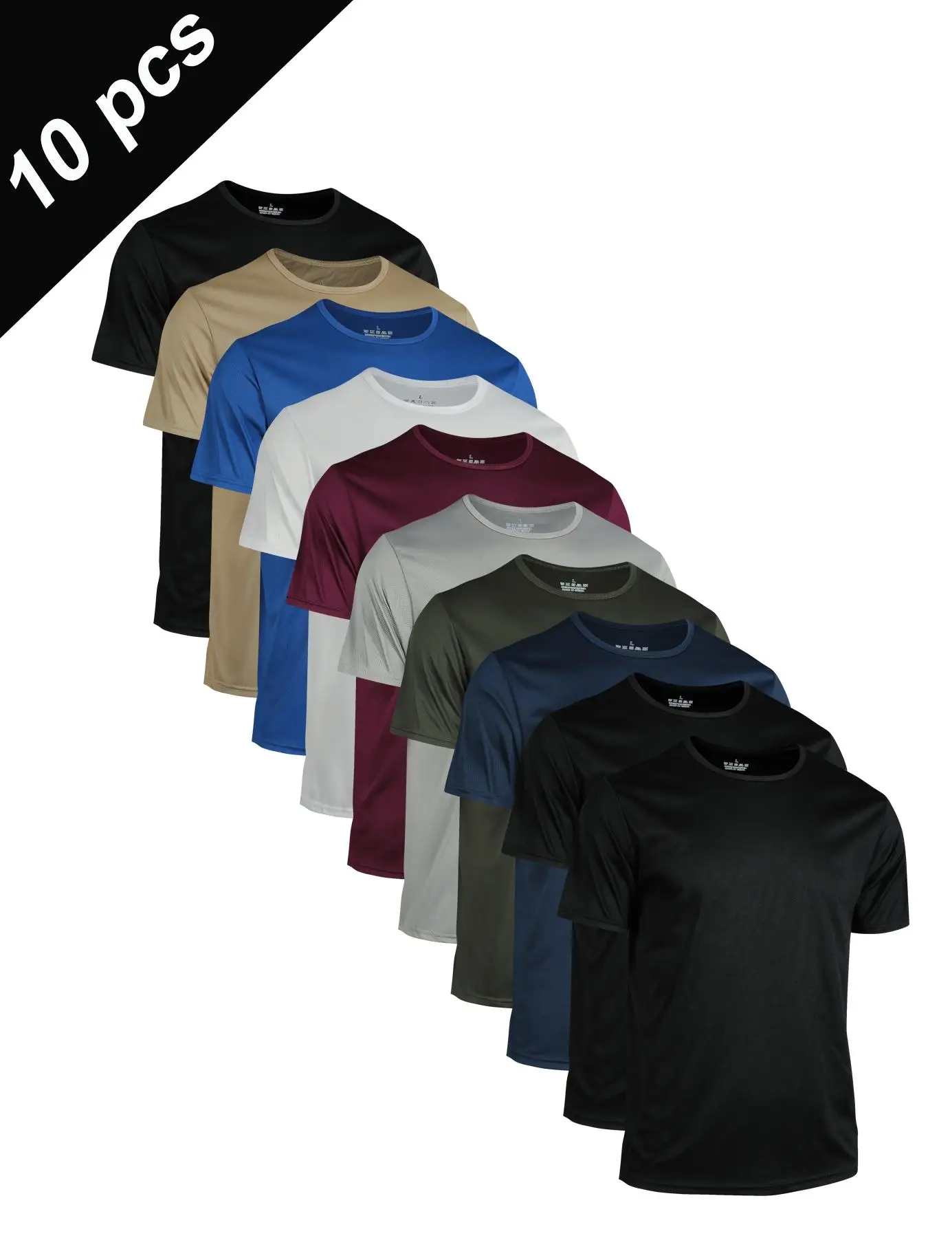 Men's Solid Color Quick Drying Sports Tee, Breathable Comfortable Sports T-shirt for Indoor Outdoor Running Training, Men's Sportswear for All Seasons