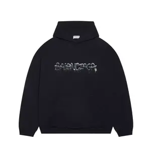 Balenciaga Slime Logo Hooded Sweatshirt Black
