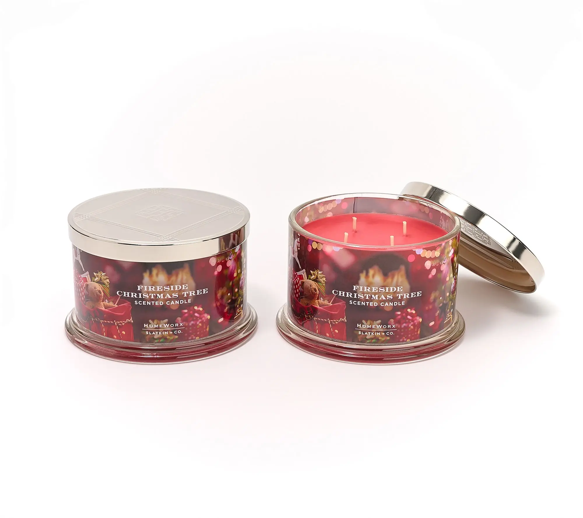 HomeWorx by Slatkin + Co. S/2 Fireside Christmas 18oz Candles