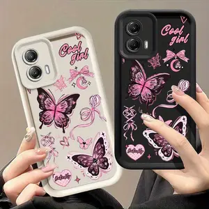 1 Piece Chic G53 5G Butterflies and ribbons Case Cover For Moto G53 5G Made Of Silicone With Elegant For Entertainment