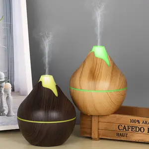 Suitable for Home Bedroom Office Cross-border Quiet High-Fog Volume Wood Grain Vase Air Humidifier Night Light Ultrasonic Humidifier Aromatherapy Humidifier