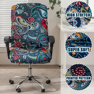 Universal Computer Chair Cover, Flexible Fit Washable Dust Proof Office Gaming Protector, Soft Elastic Material Machine Washable