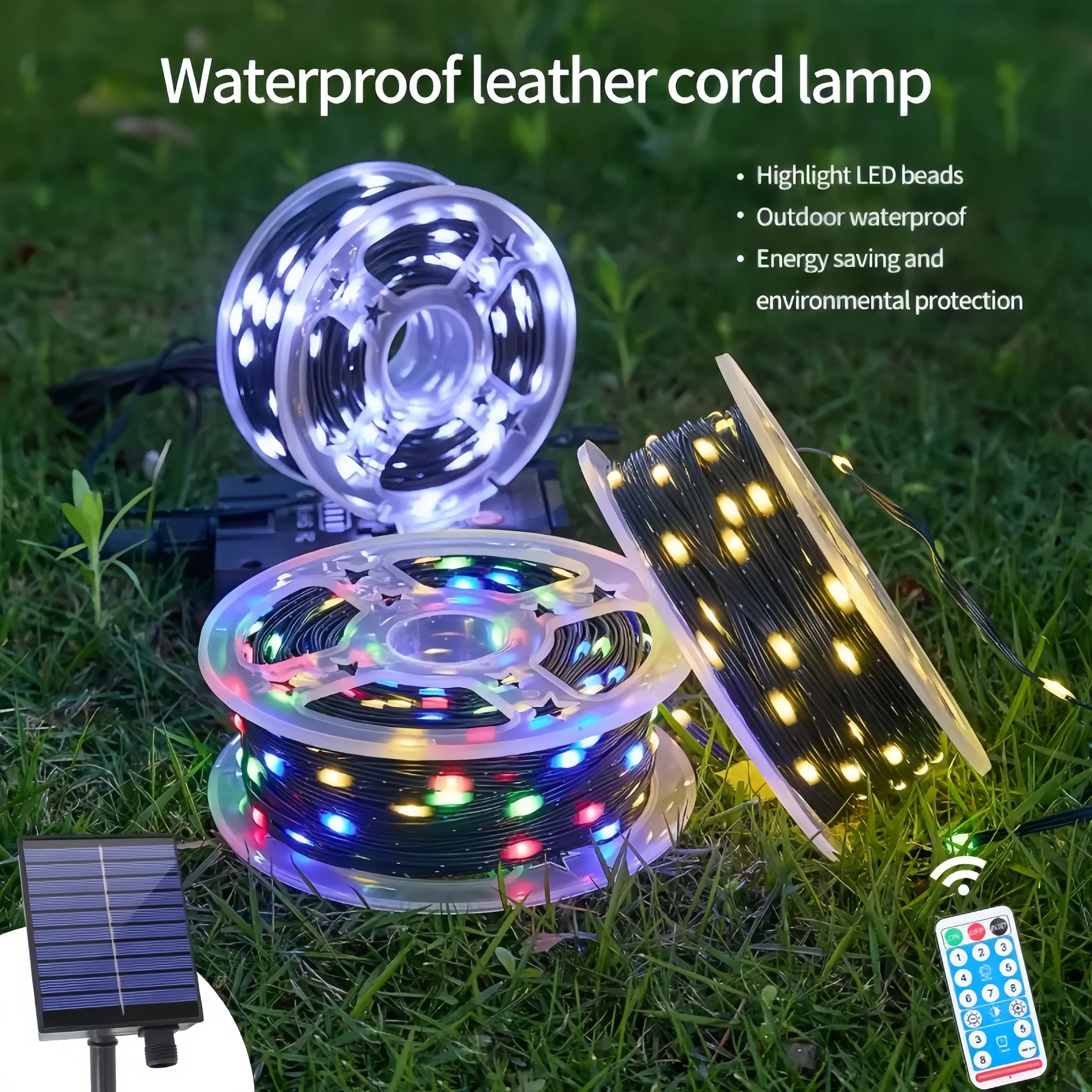 Solar-Powered Christmas Decorative Lights, 110 Feet, 300 LED Lights, Multicolor Fairy Light Strings with Timer, 8 Lighting Modes, Ideal for Gardens, Courtyards, Weddings, Parties, Camping, and Holiday Decorations Magical Set