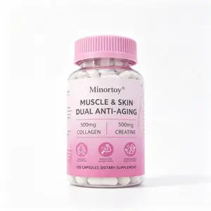 Minortoy Dual Anti-Aging Collagen Creatine Capsules, Anti Sagging Skin, Reduce Fine Lines & Deep Nasolabial Folds, Firm Radiant Skin & Tone Muscle Supplement For Women