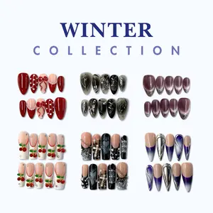 NailPhoria WINTER Collection - Handmade Press-On Nails | Reusable, Salon-Quality, Long-Lasting, Glossy Design