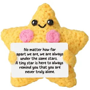 Star Crochet Doll Friendship Gift, Emotional Comfort Support Decoration, Long Distance Relationship Moving Away Farewell Present, Stuffed Animal Gift