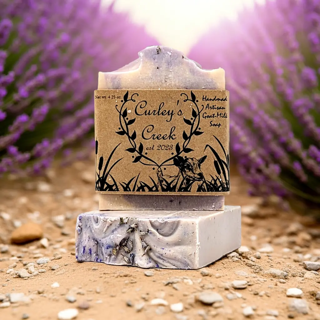Goat Milk Soap | Lavender Field | Handmade Natural Skincare | Calming Lavender & Vanilla | Curley’s Creek®