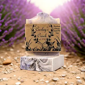 💜 Lavender Field | Goat Milk Soap Bar | Handmade Natural Skincare | Calming Lavender & Vanilla | Curley’s Creek