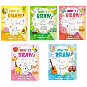 Early Education Fun Coloring Book, Multi-Theme Cartoon, Step-By-Step Drawing Tutorial, Easy Learning Art Skills for Toddlers