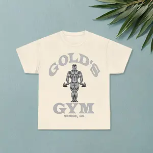 Gold's Gym Venice Beach Vintage Graphic Tee, Classic Design for Fitness Fans, Crafted with Soft Cotton for Everyday Comfort, Menswear Top
