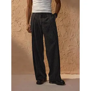 WCW- Men'SCasual / Black Pinstripe /Wide Leg/Straight Leg