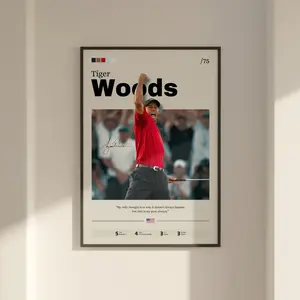 Tiger Woods Masters Golf Poster Print - Paper Wall Decoration, Artistic Room Decor, Golf Fan Gift