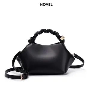 NOVEL New Unique Niche Design Handbag for Women: Hexagonal Soft Leather Clutch with Hand-Woven Handles, Fashionable and Elegant Shoulder/Crossbody Bag