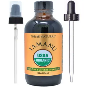 Organic Tamanu Oil - USDA Certified, 100% Pure, Cold Pressed, Unrefined, Virgin (4oz / 120ml) For Face, Hair & Skin Care - Natural Moisturizer Moisturizing Serums