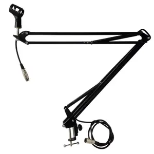 Boom Arm Microphone Mic Stand for Blue Yeti HyperX QuadCast SoloCast Snowball Fifine Shure SM7B and other Mic, Medium, Black