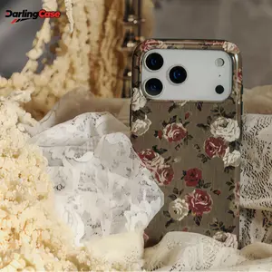 DarlingCase Muted Tone Rose Pattern Phone Case, Tough Anti-Scratch Hard Shell Cover with Vintage Floral Collage, Fits Most Smartphones