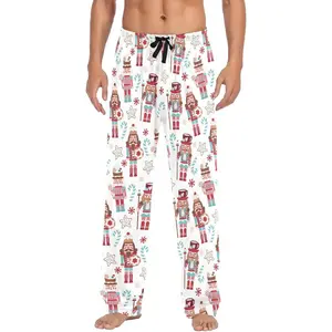 Christmas Cute Nutcracker Men's Cotton Pajama Pants Soft Comfy Sleep & Lounge Pants Pjs Bottoms with Pockets