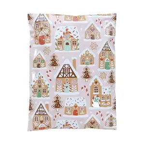 Gingerbread Christmas Village Poly Mailers Size 14x17 Holiday Shipping Bags