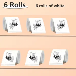 50x50mm circular white self-adhesive thermal label, 900/600/300 sheets in various sets, continuous feeding, suitable for enterprise, commercial label | mixed packaging label | supermarket | school | home | office thermal printer label stickers