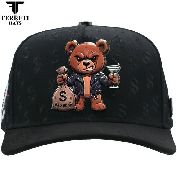 Ferreti Hats FT190 "Bad Bear" Unisex Clothes Hat, Contemporary Luxury-Urban Essence Design, Statement Piece for Rule-Breakers