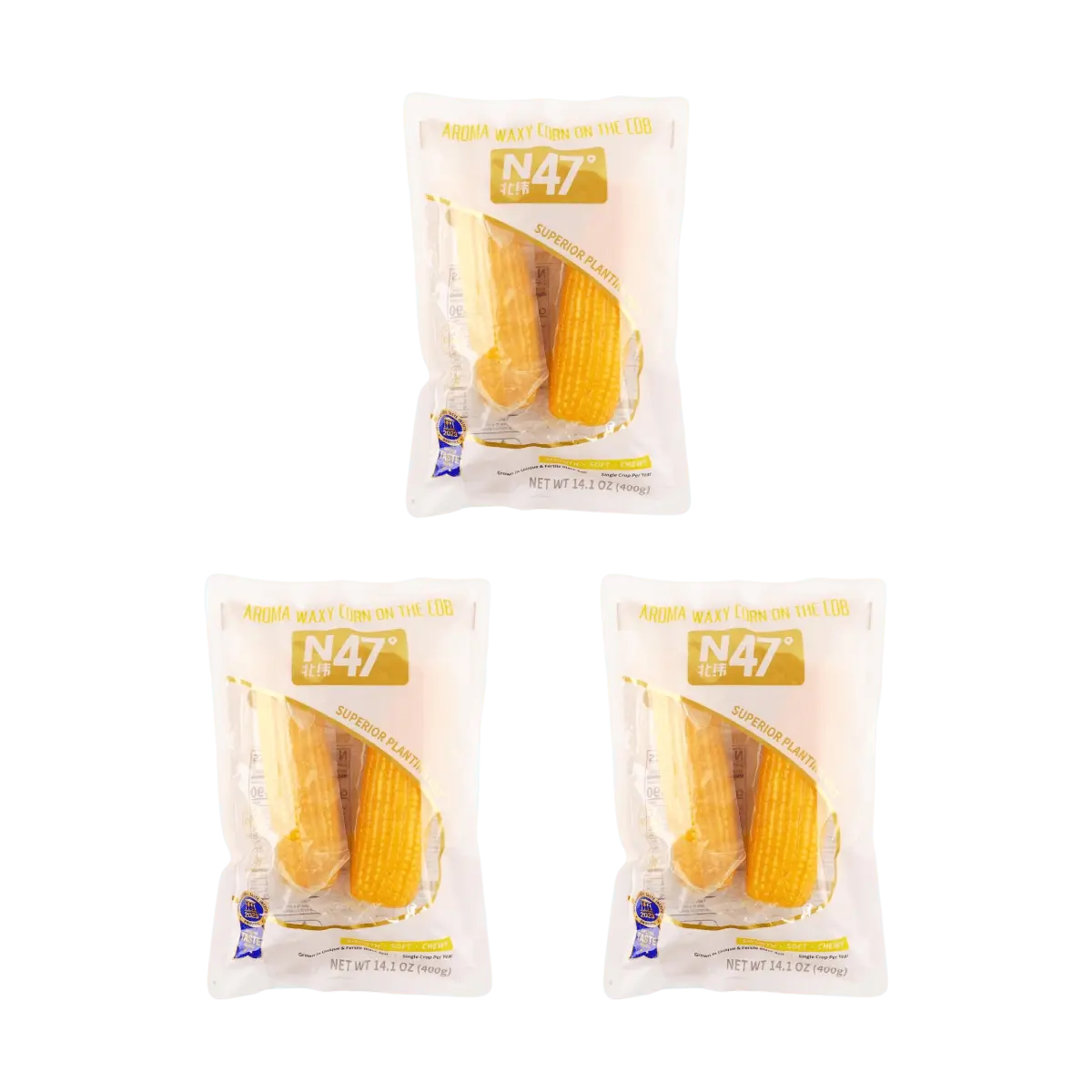 Bei Wei 47 Sweet Corn on the Cob 2 Pieces, 14.1oz*3【Value Pack】