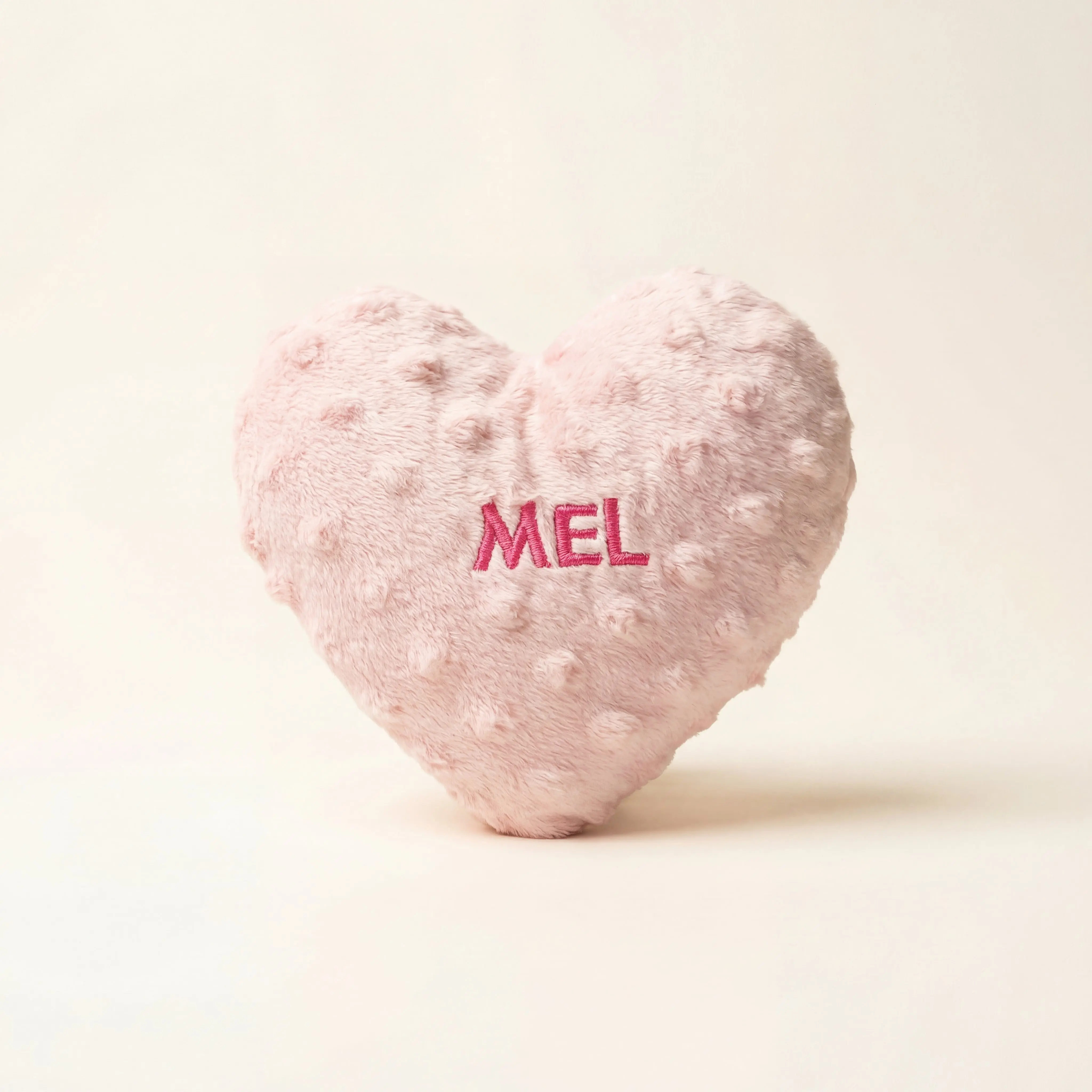Personalized Heart Dog Toy Handmade in the USA Embroidered with Your Pet's Name Soft Plush Fabric