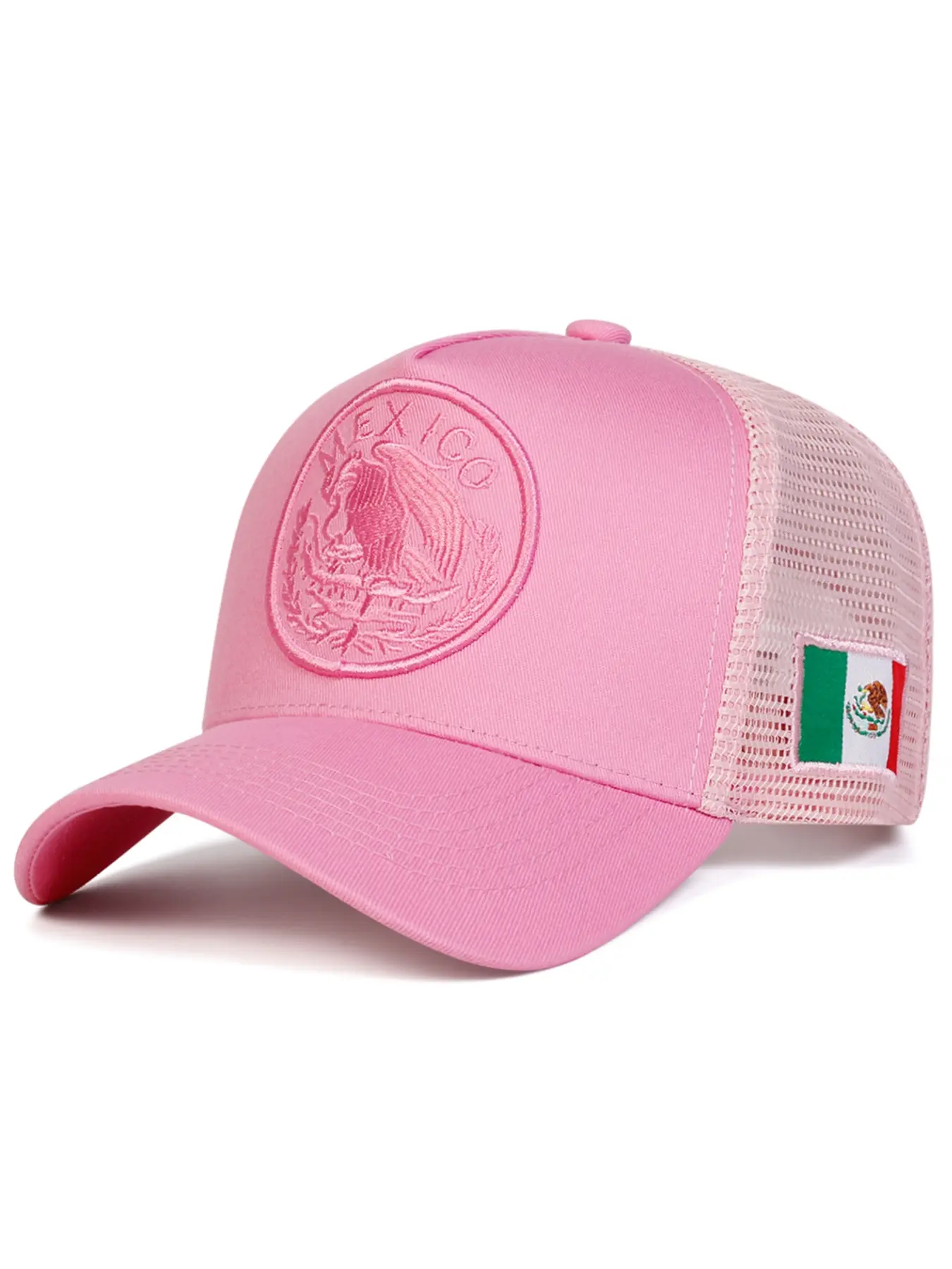 Mexico Flag Design Embroidered Fitted Baseball Cap, Casual Outdoor Sports Hat for Men & Women, Adjustable Sun Protection Cap for Daily Wear, Mexican Pride Hat, Embroidery Hat