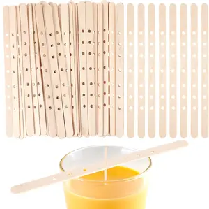 Wooden Candle Wick Holders 50 Pcs Multiwick Centering Device Holders Supplies Crafting Making Candle Wicks Bars Wax Stick Clips Center Tool for DIY Material Package Mold Gjinxi580703_1
