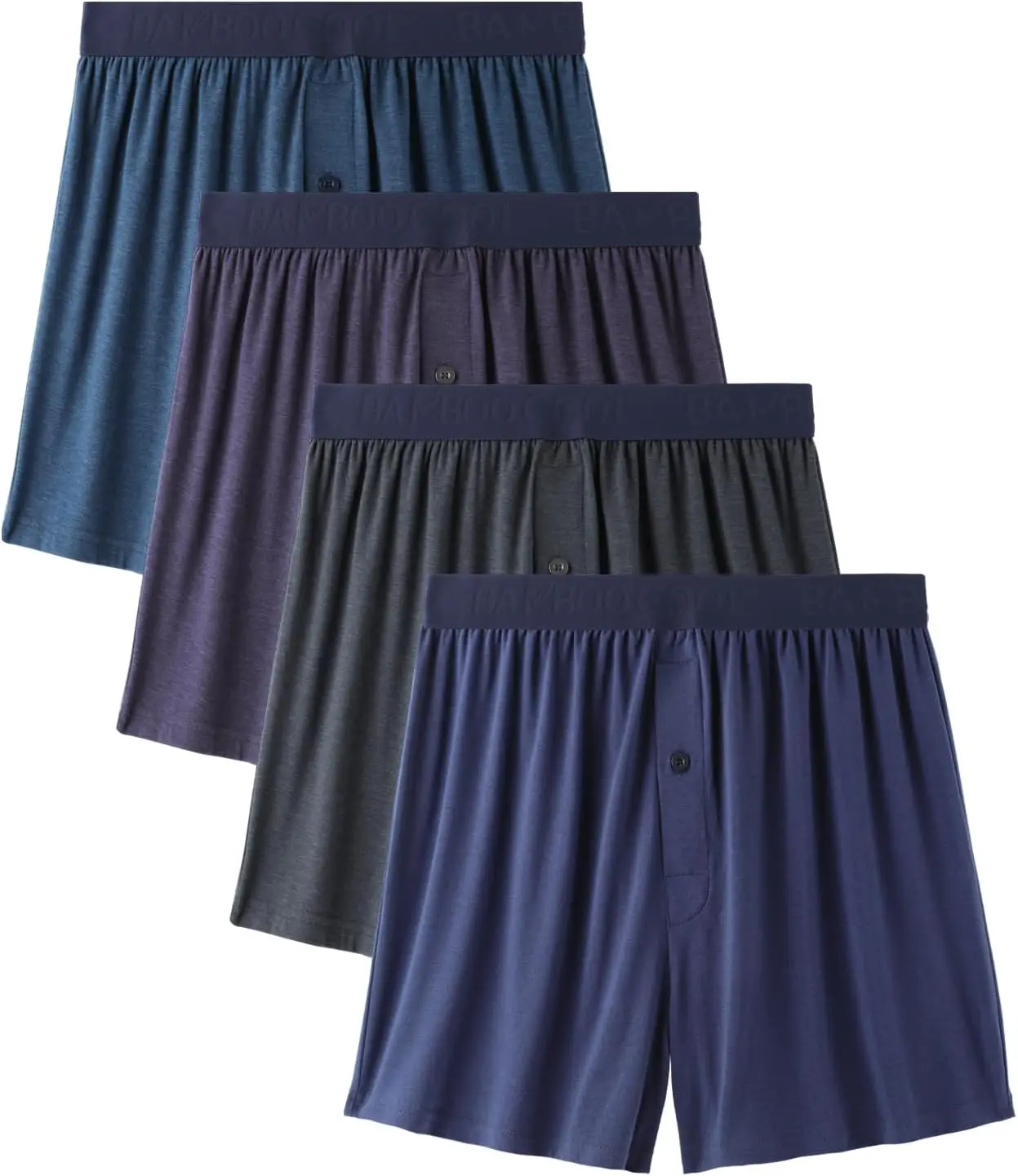 Mens Underwear Boxers Moisture-wicking and Cool Men's Boxer Shorts Loose Fit Super Soft 4 Pack(Gift)