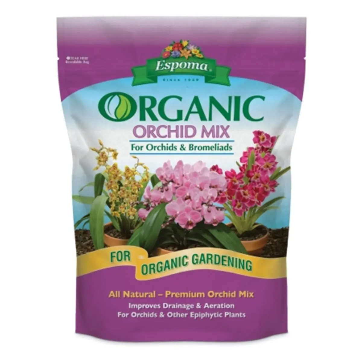 Espoma 4 QT Organic Orchid Soil - Fertilizer-Enriched, Mycorrhizal Blend for Orchids, Epiphytic Plants & Garden Potted Plants That Enhances Growth