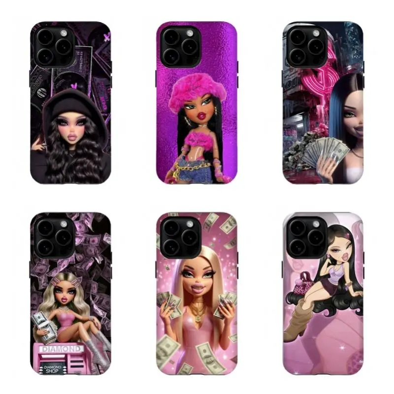 Glam Bratz Baddie Phone Case - Sparkle & Sassy Tough phone case,for iPhone 16 15 14 13 12 11 17Pro Max,for Samsung S25 S24 S23 S22 Ultra,Gifts For Fans Men Women, Phone Accessories
