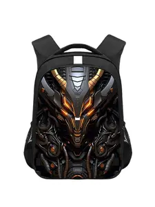 Cyberpunk Mechanical Print Large Capacity Backpack, Multi-Pocket Outdoor Hiking Camping Sport Bag, Lightweight Casual Men's Shoulder Bag