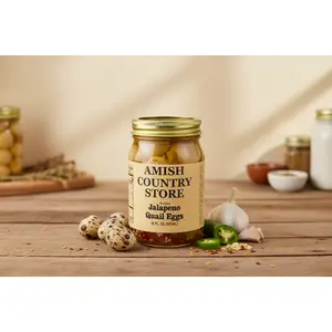 Pickled Jalapeño Quail Eggs (16 oz) | Amish Country Store