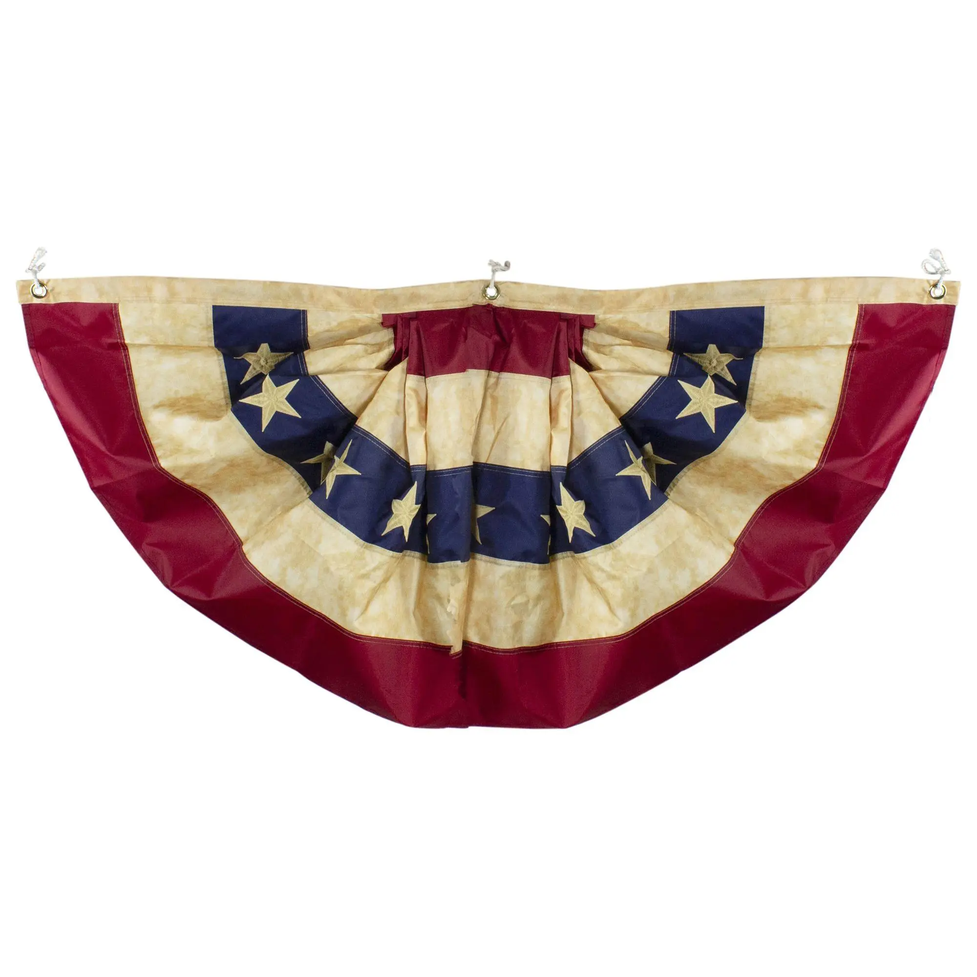 Northlight Tea-Stained Pleated Bunting AmericanFlag 48"x24"