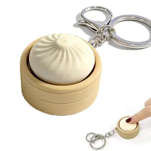 Dumpling Keyboard Fidget Toy, Stress Relief Clicker Keychain, Quiet Anxiety Toys for Adults, Focus Boost, Ideal for Work, Travel, Home, Relaxation Keychain, Focus Booster Keychain