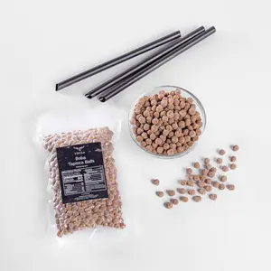 Tapioca Pearls (Boba) Match Authentic Chewy Boba Taste with Fruity Popping Boba