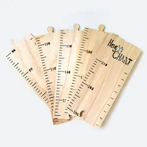 Real Wood Height Measurement Wall Sticker, Self Adhesive Decal, Home Decor, Decorative Stickers, Self-Adhesive Peel and Stick Removable Growth Chart, No Drilling Easy Installation, Kids Room Bedroom Gym